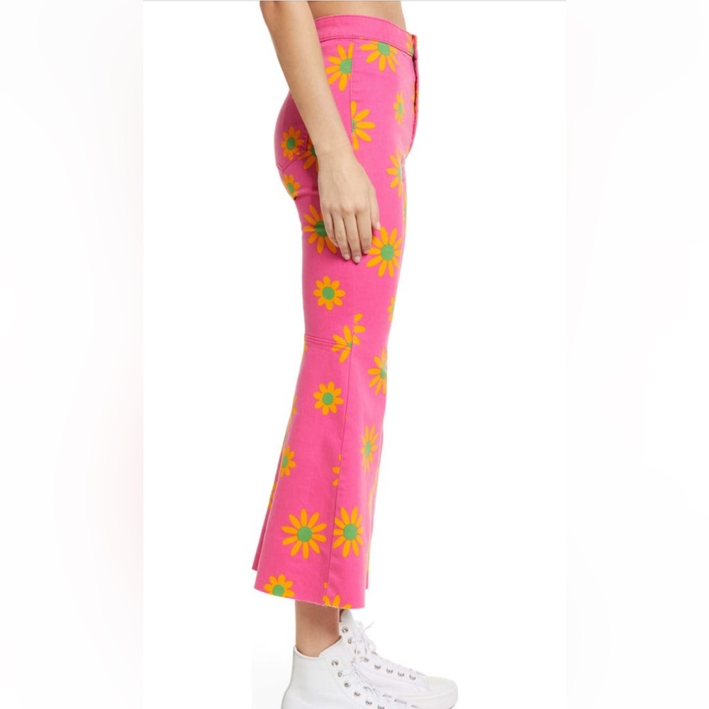 NWT Free People Women's Youthquake Printed Cropped Floral Pants - size 32 - Picture 3 of 7
